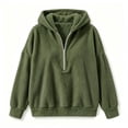 thumbnail image 5 of ClodeEU Women's Half Zip Hooded Reversible Fleece Long Sleeve Sweatshirt ,Casual Pullover Top ,Women's Plus L, 5 of 5