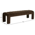 thumbnail image 3 of SAFAVIEH Couture Bellisima Solid Tufted Velvet Modern Bench, Dark Brown, 3 of 6