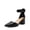 BLACK/PU, variant on ANNEE Women’s Pointed Toe Pumps, Low Chunky Block Heel Ankle Strap Dress Shoes for Wedding & Work