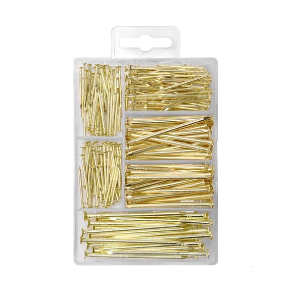 YIGSECU 350Pcs Round Head Wall Nails 5 Sizes Small Nails Assortment Set Easy to Install