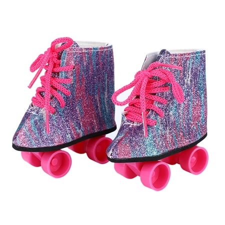 Spptty Accessoires de jouets à la mode de chaussures de patin à roulettes  de poupée pour bébé 18inch, patins à roulettes de poupée, chaussures à  roulettes de poupée