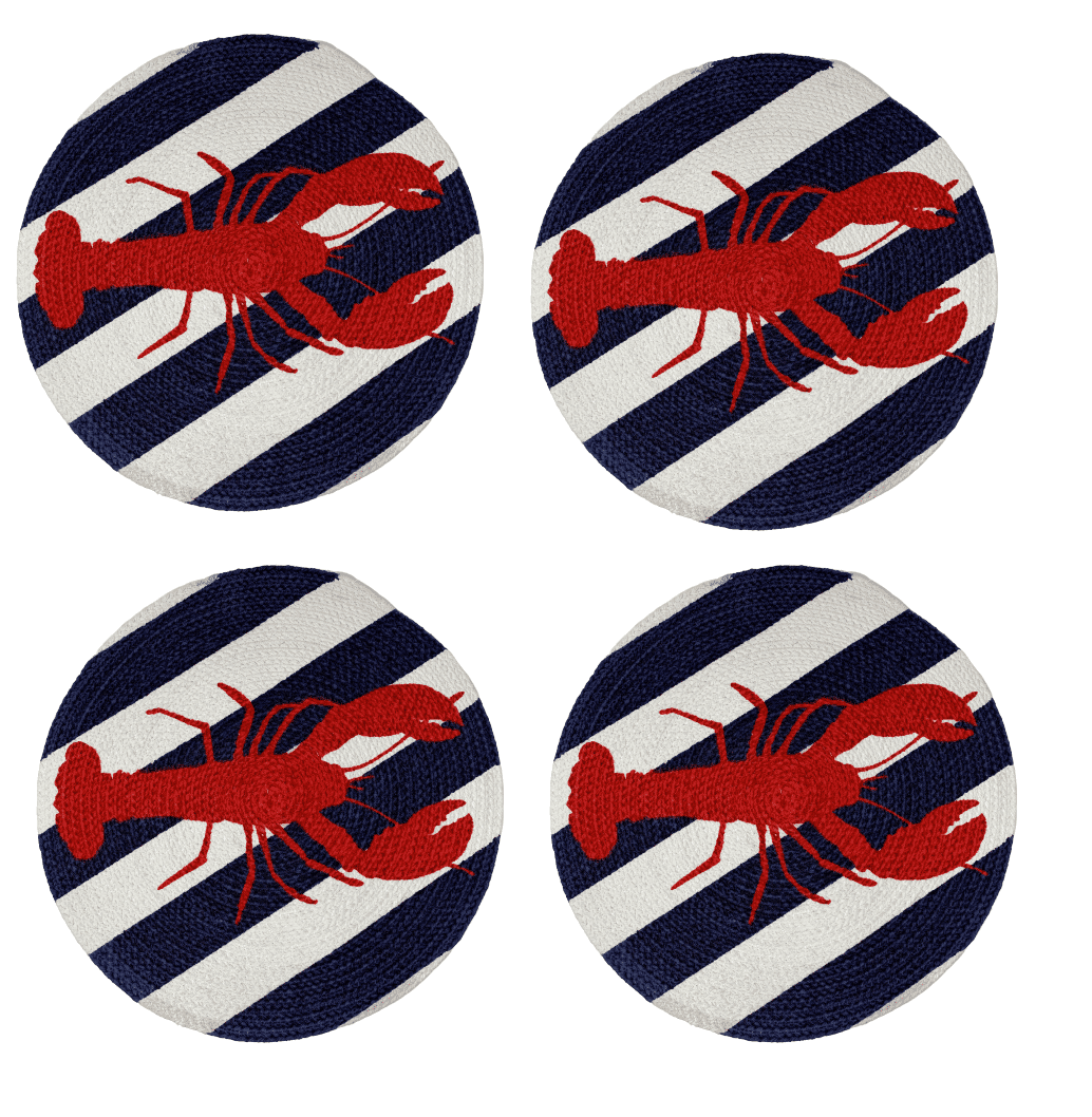 Northeast Home Goods Round Braided Cotton Placemats, 15Inch, Set of 4