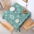 thumbnail image 2 of Turquoise Christmas Snowflake Pattern Square Tablecloth,Waterproof Square Table Cover,Wipeable Spillproof Washable Table Cover for Home Kitchen Party Decor 42"X42"(107x107cm), 2 of 6