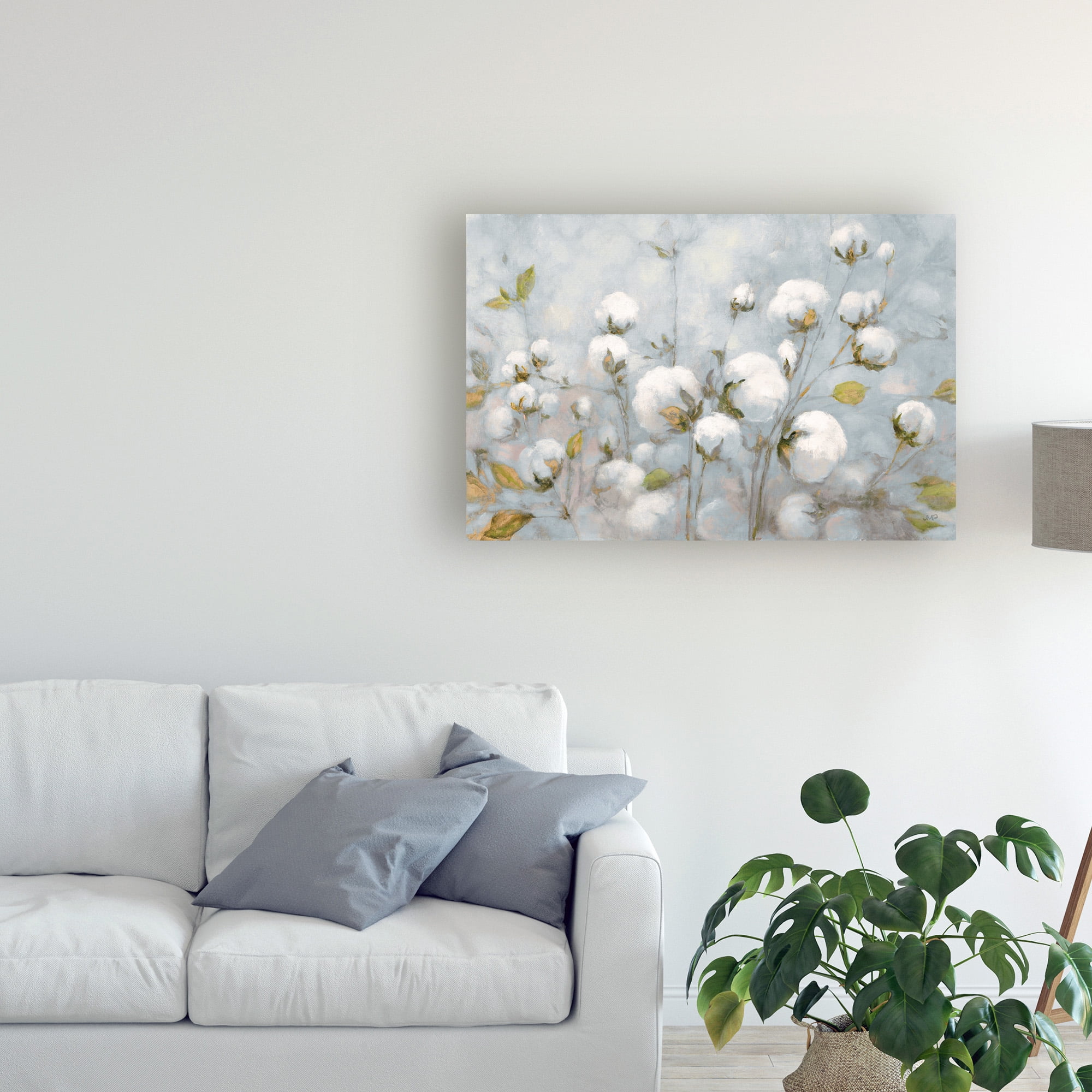 Trademark Fine Art 'Cotton Field Blue Gray' Canvas Art by Julia Purinton