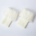 thumbnail image 5 of Leg Warmers Knitted Wool Like Boots Woolen Leg Warmers Short Flanges Solid Color Feather Yarn Hosiery, 5 of 5