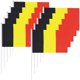 thumbnail image 1 of Banderas Pequeñas BEminiFlag 10Pzas Bélgica 14x21cm Tela Poliéster Asta Plástico., 1 of 1