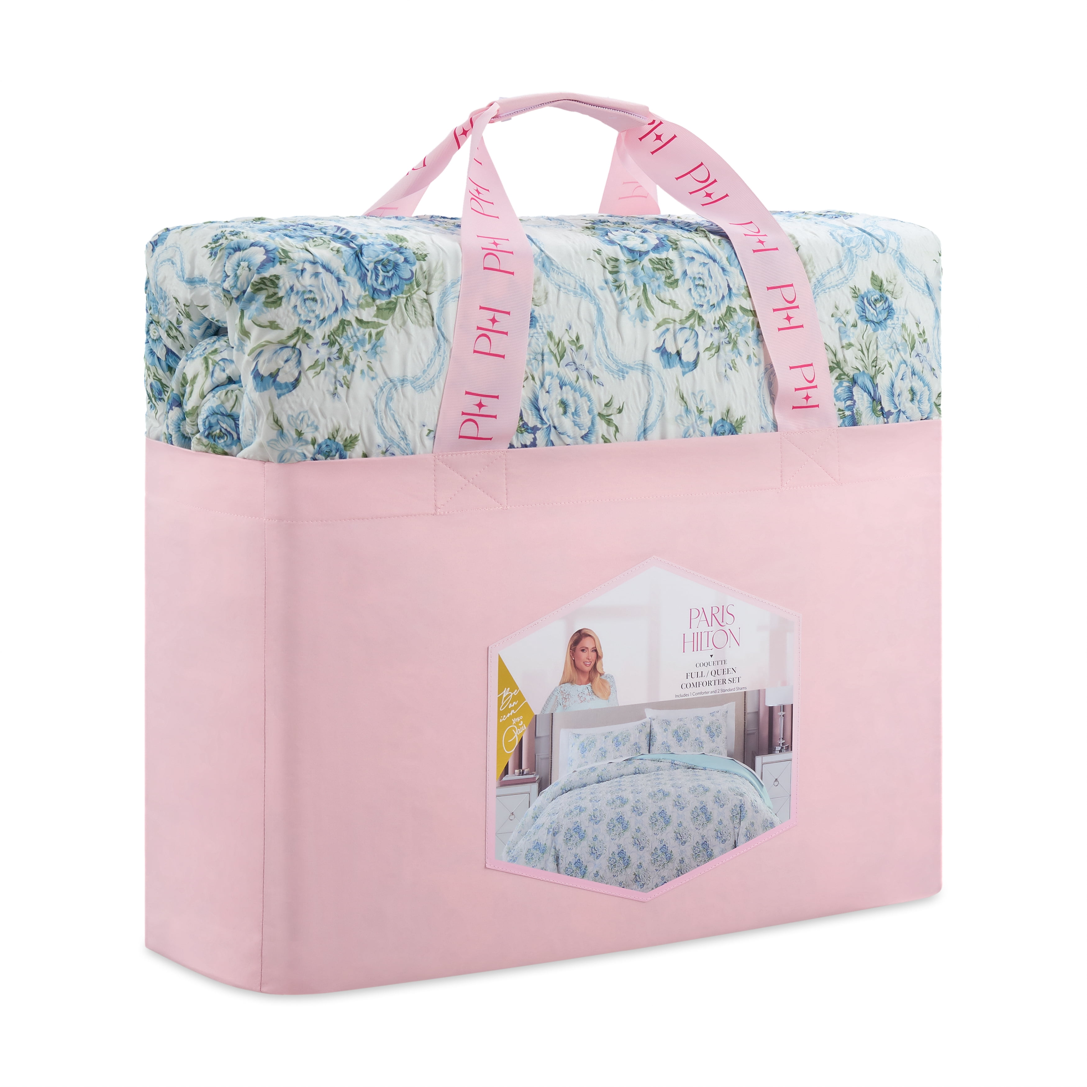 Paris Hilton 2-Piece Coquette Floral Blue Comforter Set, Twin/Twin XL