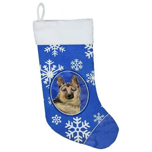 Winter Snowflakes German Shepherd Christmas Stocking