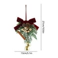 thumbnail image 3 of AYktou Christmas Wreath Bows, Simulation Pines Leaves Pinecones Ribbon Bows Elegant Bells Bows Pendants, Christmas Tree Bowknot Wreath Hanging Ornaments for Wedding Birthday Party Scene Layout, 3 of 6