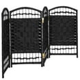 thumbnail image 4 of Red Lantern 2 ft. Short Fiber Weave Folding Screen - Black - 4 Panels, 4 of 7