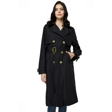 Orolay Women's Trench Coat with Belt Lightweight Double-Breasted Long Length Jacket