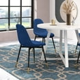 thumbnail image 5 of Roundhill Furniture Evatt 5-Piece Round Dining Set, Trestle Round Table with 4 Stylish Chairs, Blue, 5 of 12
