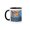 Black/White, variant on 3drose, Romania, Sighisoara, Cobblestone Street of Colorful Houses in Village., 11oz Two-tone Yellow Mug