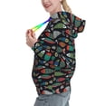 thumbnail image 2 of Salouo Hand Drawn Colorful Fishes Pattern Hoodie Sweatshirts for Women, Autumn Pullover Hoodie Workout Sweat Women's Long Sleeve Preppy Sweatshirts-Medium, 2 of 7
