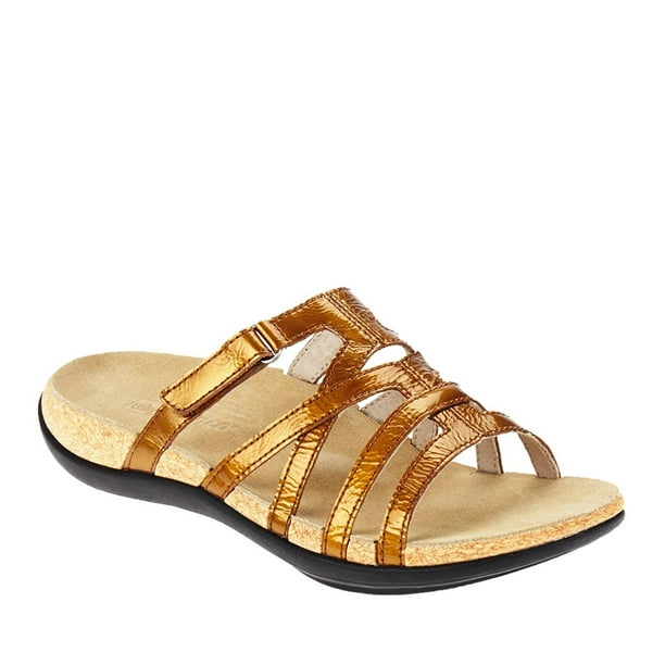 flat gold slide sandals