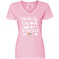 thumbnail image 3 of Inktastic Rockin' the Cat Mom and Aunt Life Women's V-Neck T-Shirt, 3 of 5