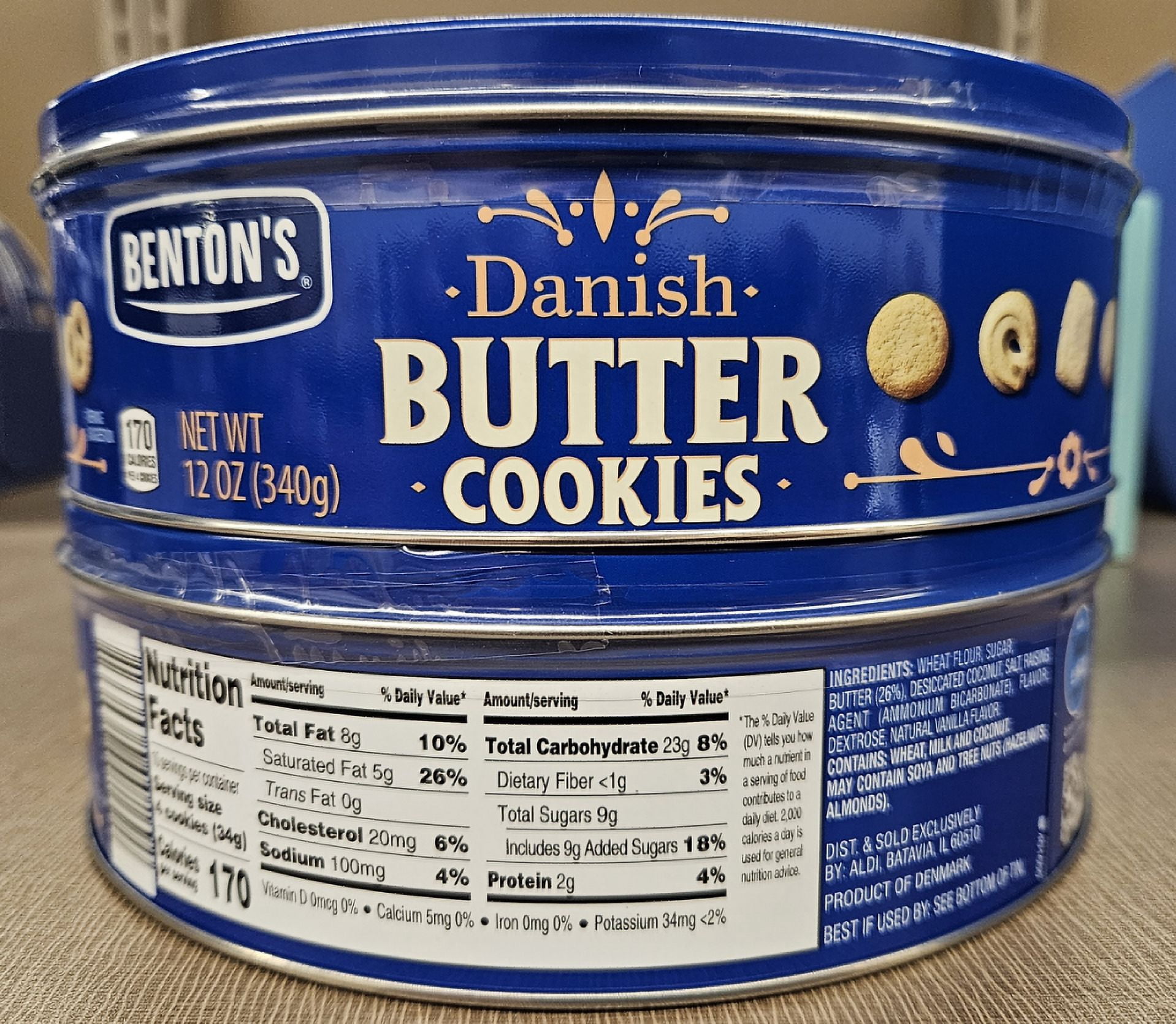 Benton’s Danish Butter Cookies Baked with Real Butter 12oz 340g (2 Tins)