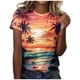 thumbnail image 2 of Fiudx Ropa de Mujer Tops con Estampado de Moda para Mujer, Blusa de Manga Corta con Cuello Redondo, Camisetas, 2 of 4