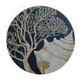 thumbnail image 4 of PIKWEEK Waterproof Resistant Fabric Indigo Coral Seashells Ocean Marine Reef Aquatic Plant Oil Nautical Round Tablecloth White, 4 of 8
