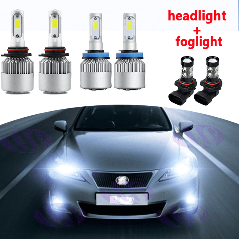 6X LED Headlight + Fog Light Lamp White Bulbs For Lexus IS250 IS350
