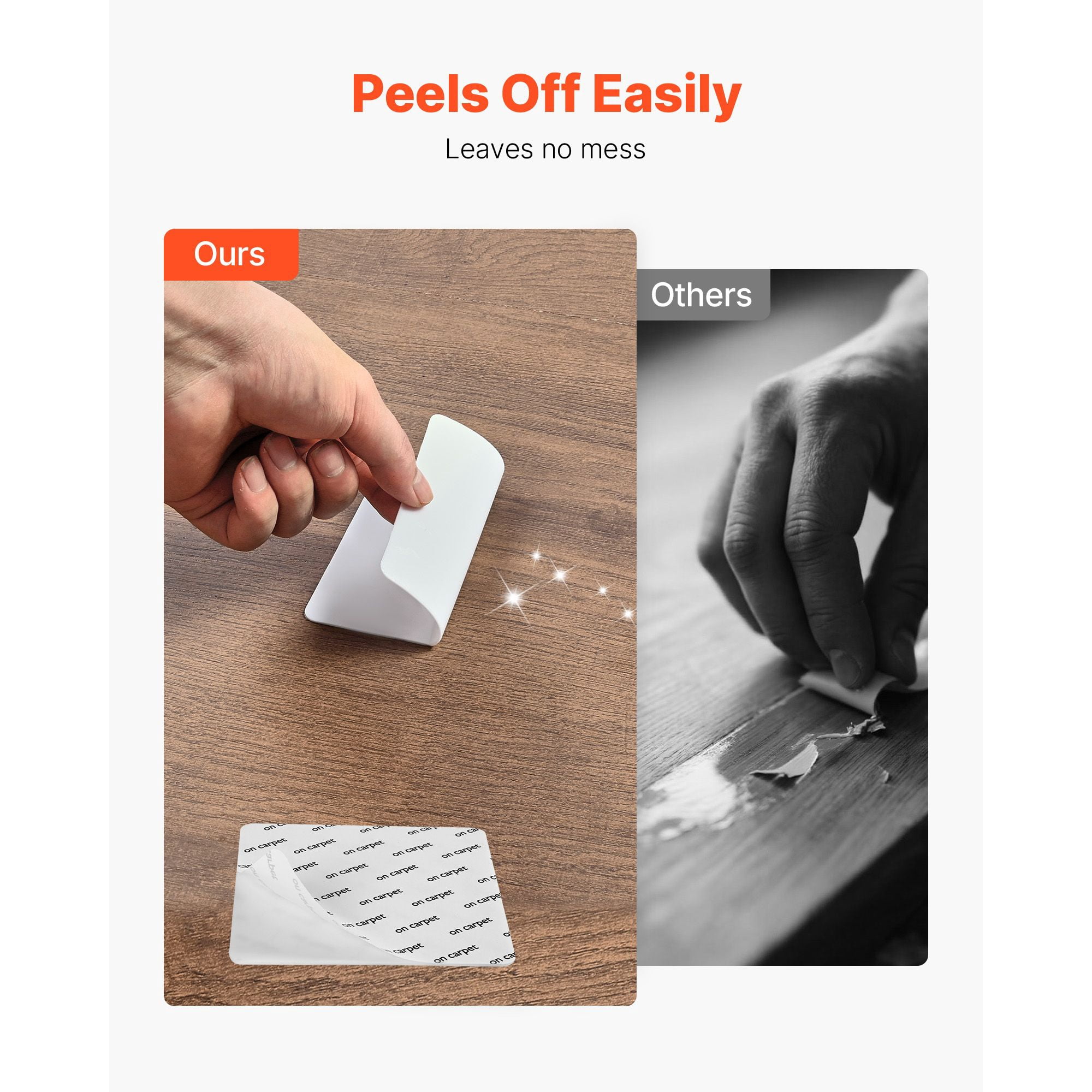 Rug Gripper PU Polyurethane Anti-Slip, Strong Adhesion Corner Grips, Non-Slip Rug Pad for Hardwood Tile Floors Prevents Curling Sliding