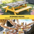 thumbnail image 6 of Spring Flowers Table Cloths for 4 Foot Rectangle Tables, Farmhouse Truck Black Plaid Wood Grain Patio Waterproof Elastic Fitted Tablecloths, Washable Rectangular Table Cover for Camping, 6 of 8
