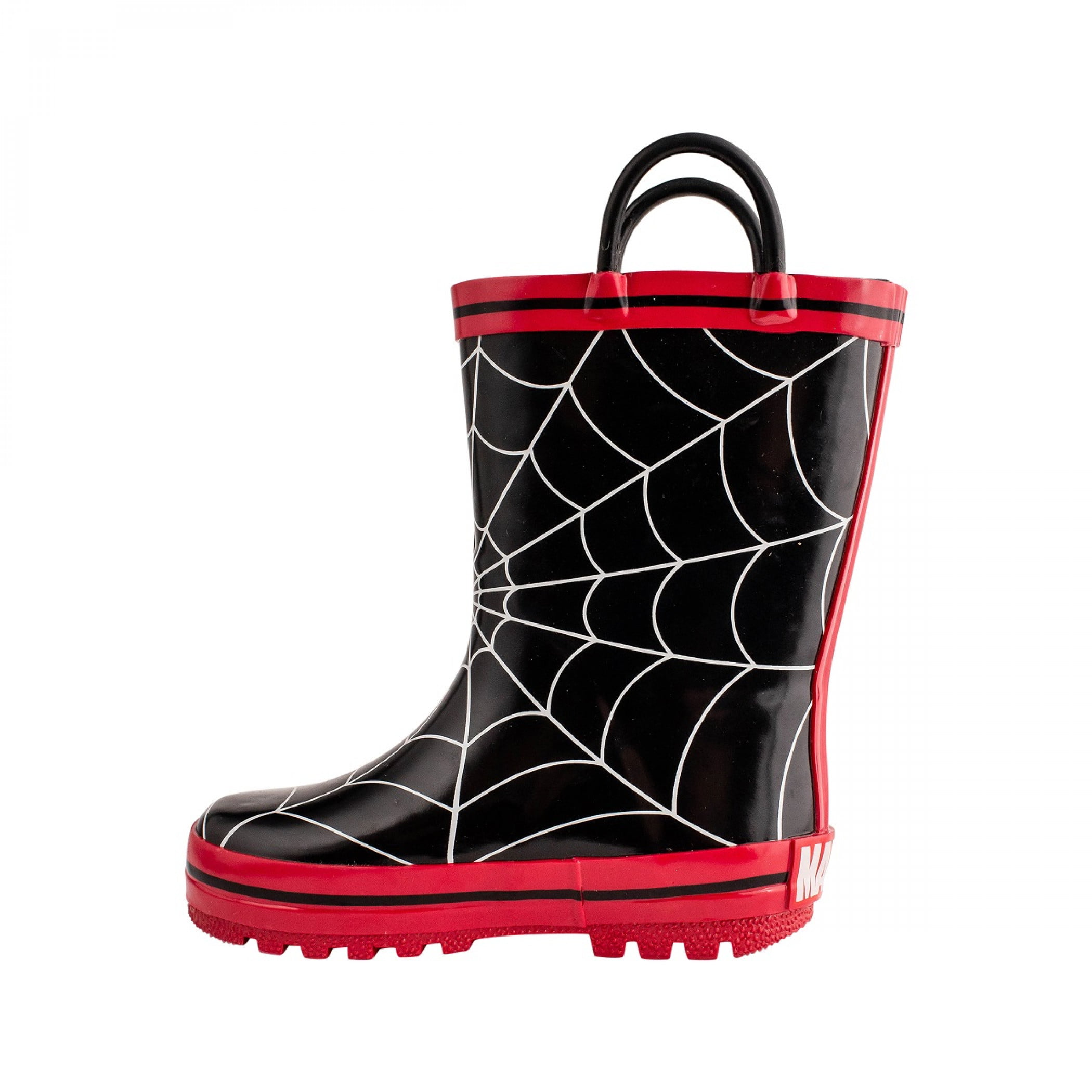 Marvel Spiderman Light Up Wellington Boots Kids Flashing Rain Snow Shoes Wellies 