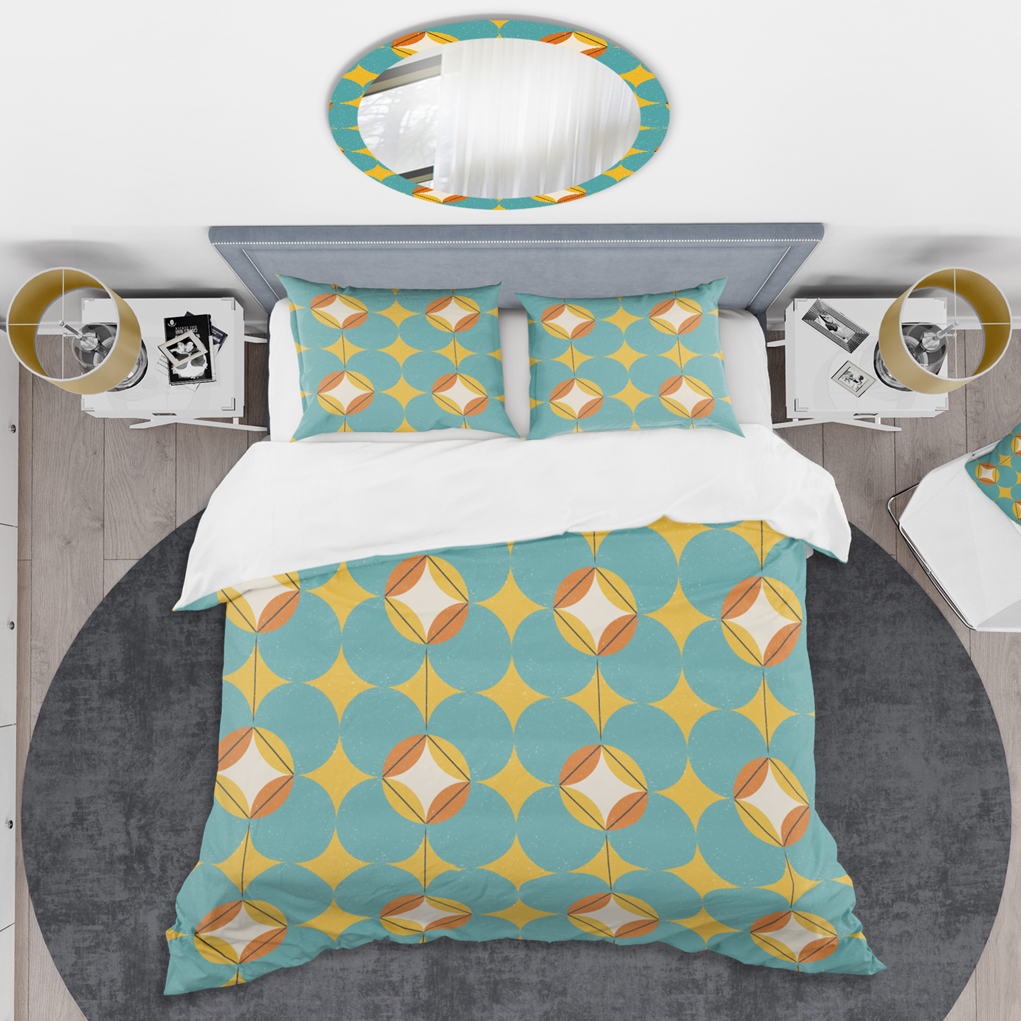 Designart 'Diamond Retro IV' Mid-Century Modern Duvet Cover Set