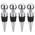 thumbnail image 1 of Unique Bargains Bouchons d'Étanchéité pour Bouteilles de Vin Réutilisables de Forme Conique Argent 4Pack, 1 of 6