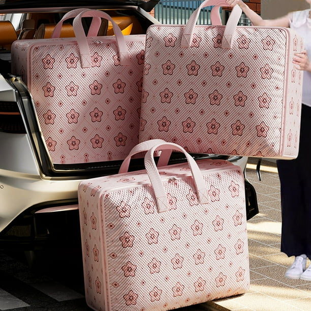 Bolsa de almacenamiento resistente con asas de transporte reforzadas, bolsa de almacenamiento de ropa de gran tamaño, bolsa de embalaje para mudanzas, cremallera doble gruesa que ahorra espacio de via