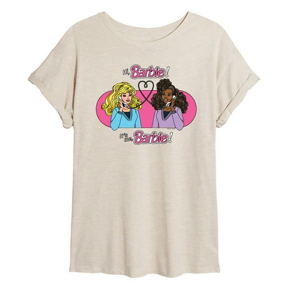 Barbie - Phone Call - Juniors Oversized Graphic T-Shirt