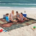 thumbnail image 5 of Extra Large Picnic Beach Blanket Waterproof Sand Proof Portable Outdoor Mat Retro Chicken with American Flag 60x80, 5 of 9