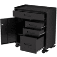 thumbnail image 3 of Hassch Rolling Tool Cabinet with Locking Door and 4 Drawers, Metal Storage Cabinet, Garage Cabinet for Workshop, Basement, Warehouse, Black, 3 of 11