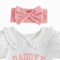 thumbnail image 6 of mgoYE 0-3 Months Baby Girl Clothes Newborn Baby Girl Summer Clothes Infant Daddys Little Girl Outfit Romper+Tutu Skirt Set Cute Baby Girl Outfits(White,12-18 Months), 6 of 6