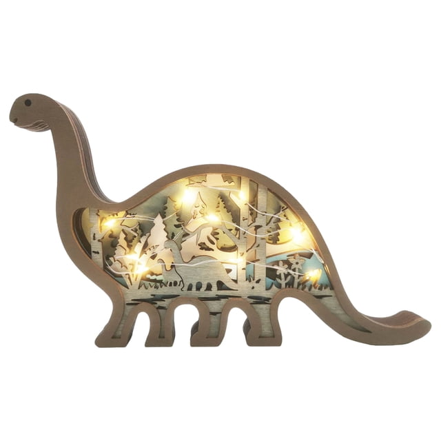 Estatua De Dinosaurio Estatua De Dinosaurio Lámpara Estatua de animales del bosque 3D con arte de estatuas de dinosaurio hueco ligero para oficina de estudio
