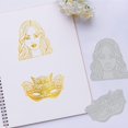 thumbnail image 4 of 2Pcs 2 Style Carbon Steel Hot Foil Plate Metal Dies for DIY Scrapbooking Embossing Photo Album Craft Making Template Women Pattern 5.5~8.5x8~9.2cm 1pc/style, 4 of 6