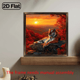 thumbnail image 2 of An 8*8 inch wooden framed painting - a lazy tiger. It can be used as a home decoration item or as a wonderful gift., 2 of 9