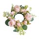 thumbnail image 4 of Corona de anillo de velas, decoración de candelabros de candelabros flores artificiales corona de flores para la casa de la casa de la casa del verano Rosa claro, 4 of 8
