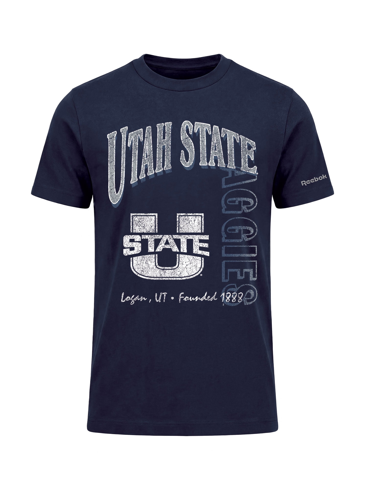 Utah State Aggies Reebok Mens Crew Neck Short Sleeve T-Shirt