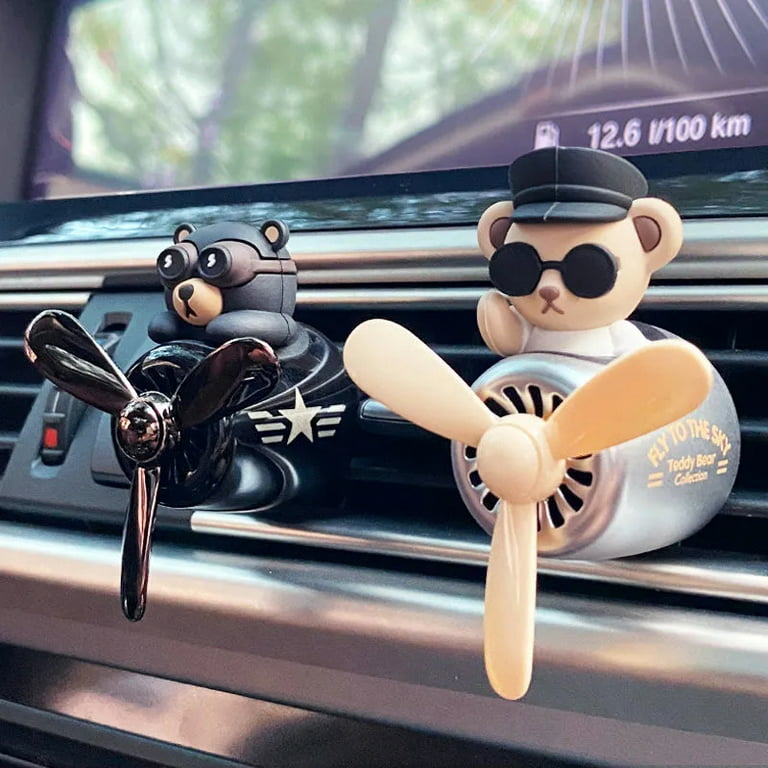 2 BOXES Cartoon Bear Pilot Design Car Perfume Clip Air Freshener Auto Air  Vent Fragrance Smell Diffuser Auto Interior Decor Accessories With 4  Fragrant Tablets 
