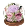 thumbnail image 4 of Rosa de clavel real conservada, regalo para el Día de la Madre, adorno, clavel iluminado en cúpula de cristal, regalos de clavel para mamá y abuela Violeta, 4 of 9