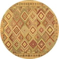 thumbnail image 1 of Ahgly Company Indoor Round Abstract Brown Contemporary Area Rugs, 6' Round, 1 of 4
