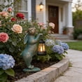thumbnail image 4 of Garden Statues Rabbit with Solar Lantern Outdoor Bunny Figurines Decorations for Patio Yard Lawn Ornaments Gifts for Birthday Easter Housewarming, 9.1'', 4 of 9