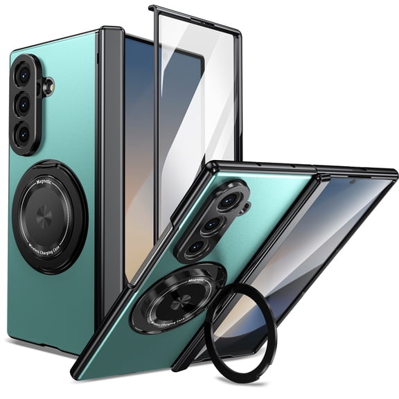 For Samsung Galaxy Z Fold 8 Ultra Case with Screen Protector, Ring Holder Kickstand Shockproof Rugged Full Body Protective Anti-Scratch Phone Case for Samsung Galaxy Z Fold 8 Ultra, Green