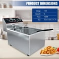 thumbnail image 3 of Bingirl Friteuse Électrique Commerciale de Comptoir en Acier Inoxydable 6 L avec Panier Détachable, Couvercle et Contrôle de Température Réglable - Panier Simple pour la Maison et le Restaurant, 3 of 6