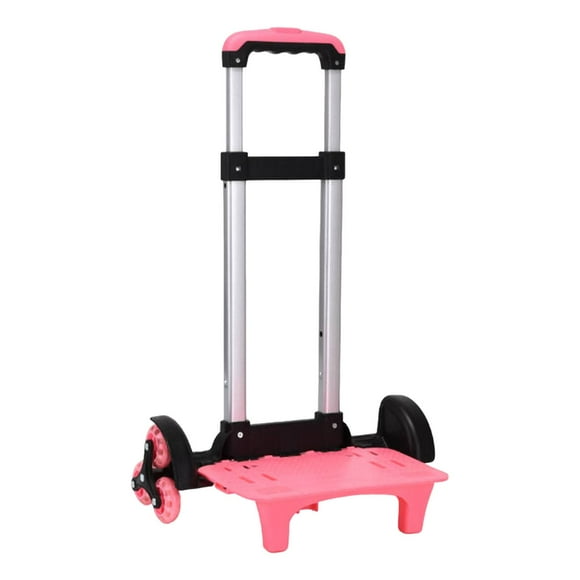 Carrito plegable para subir escaleras, carrito de carga de altura ajustable, carrito de carga plegable para negocios, viajes, campamentos, portátil, multiusos Rosa
