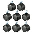 thumbnail image 4 of 8Pcs 1.25 inch Office Chair Casters Nylon Twin Wheel,Threaded Stem Mount, 4 of 4