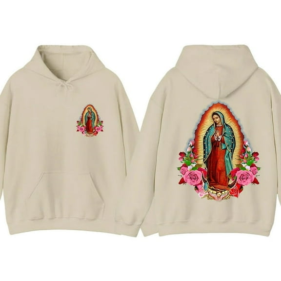 New Our Lady of Guadalupe Hoodie | Virgin Mary Catholic Graphic Sweatshirt| Religious Unisex Pullover| Spiritual Gift for Men & Women, DTG Print, Unisex Shirt