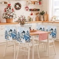 thumbnail image 2 of Blue Snowman Chair Covers Set of 4 Christmas Tree Winter Snowflake Grey Elk Rabbit Chair Back Covers Stretch Removable Washable Slipcovers Protector for Dining Room Kitchen Party Decor, 2 of 5