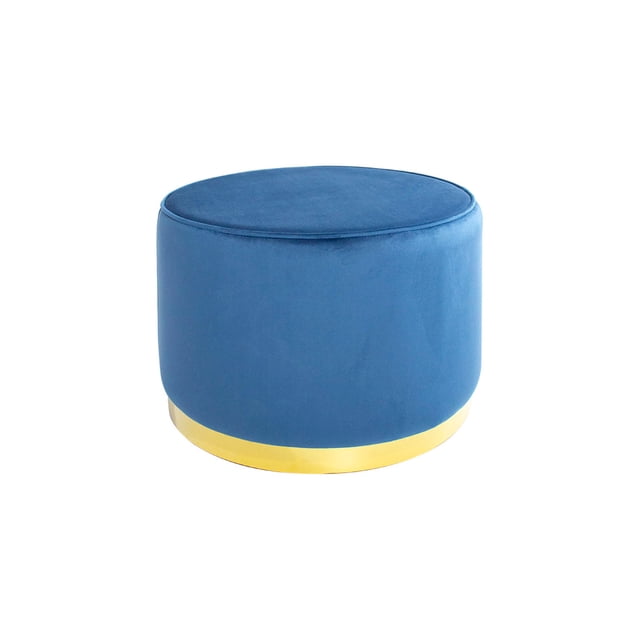 Mueble Taburete Portofino Terciopelo Color Azul Estilo Extravaganza